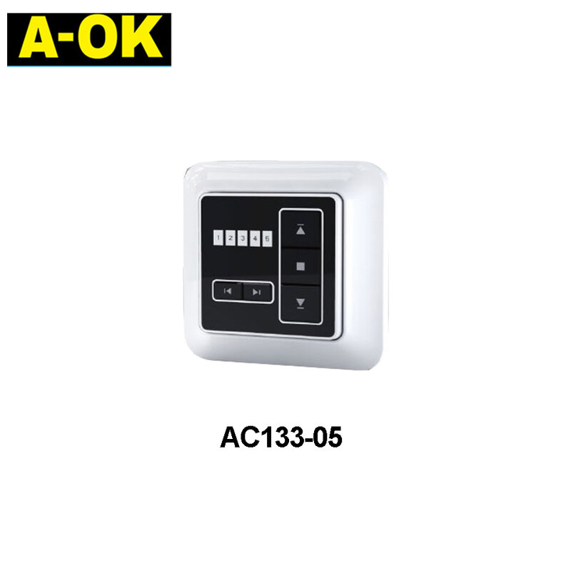 Interruttore trasmettitore adesivo da parete Wireless A-OK AC133-1/2/5 canali, telecomando RF433, per motore per tende A-OK RF433/TubularMotor