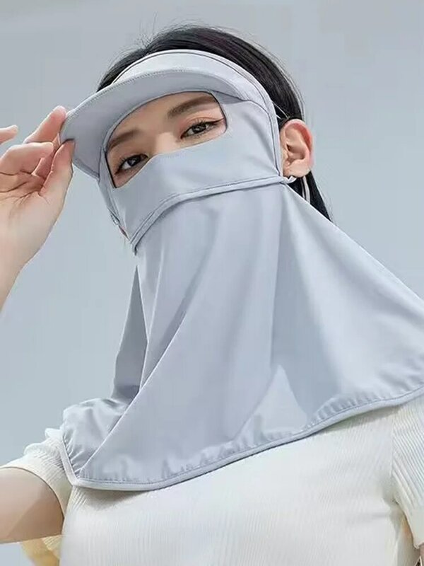 여성용 야외 자외선 차단 마스크 모자, 자외선 차단, 여름 페이스 키니, UPF50 + 통기성 얇은 커버 페이스