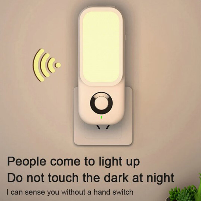 モーションセンサー付きLEDナイトライト,常夜灯,創造的な家庭用センサー,ワイヤレス,インドア,常夜灯,自動検知ランプ