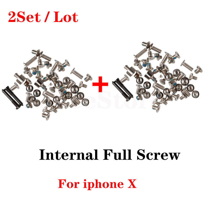 2set Full Screw Set For iPhone X XS XR 11 12 Pro Max Mini 7 8 Plus Mobile Accessories Inner Bottom Complete Screws Repair Parts
