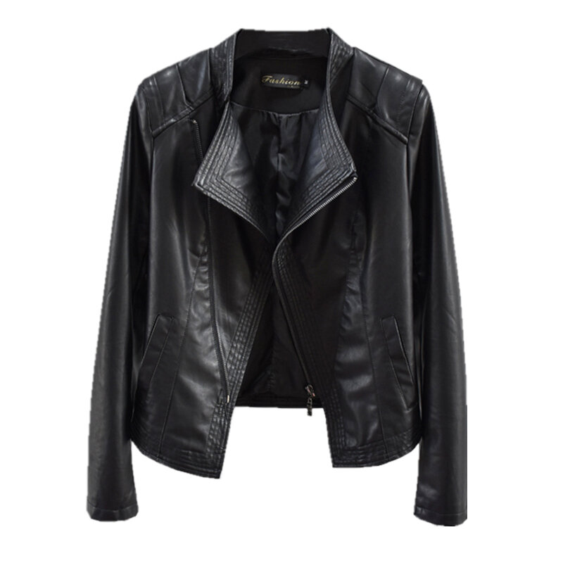 Spring Autumn 2023 New Women Leather Jacket Clothing Slim Motorcycle PU Leather Jacket Female Short Zipper Fashion Tops Coat