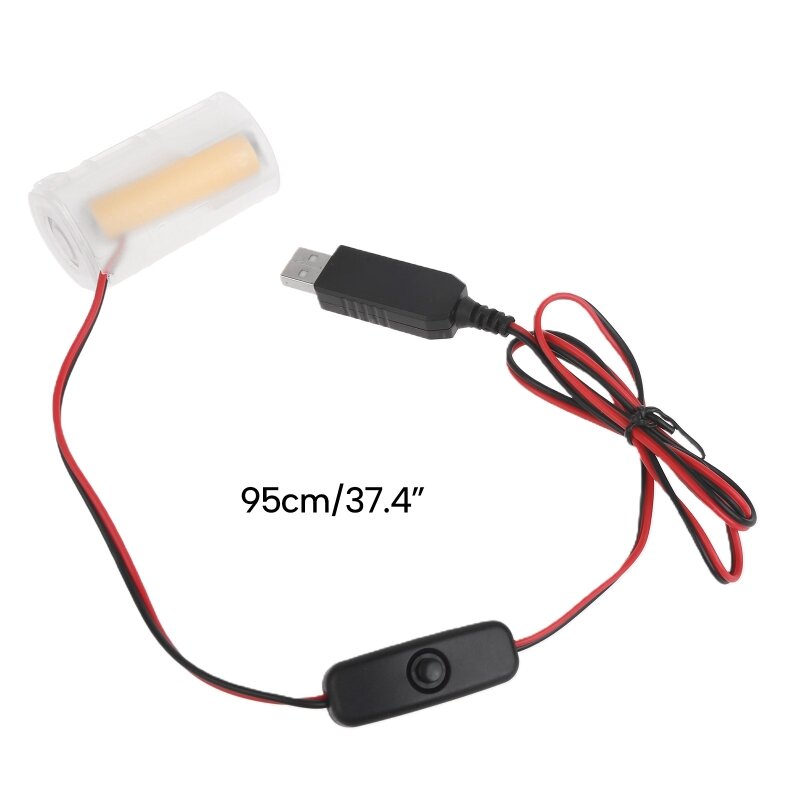 Universal USB 5V 2A to 1.5/3/4.5/6V1A LR20 D Battery Elimination Line Power Supply Cable