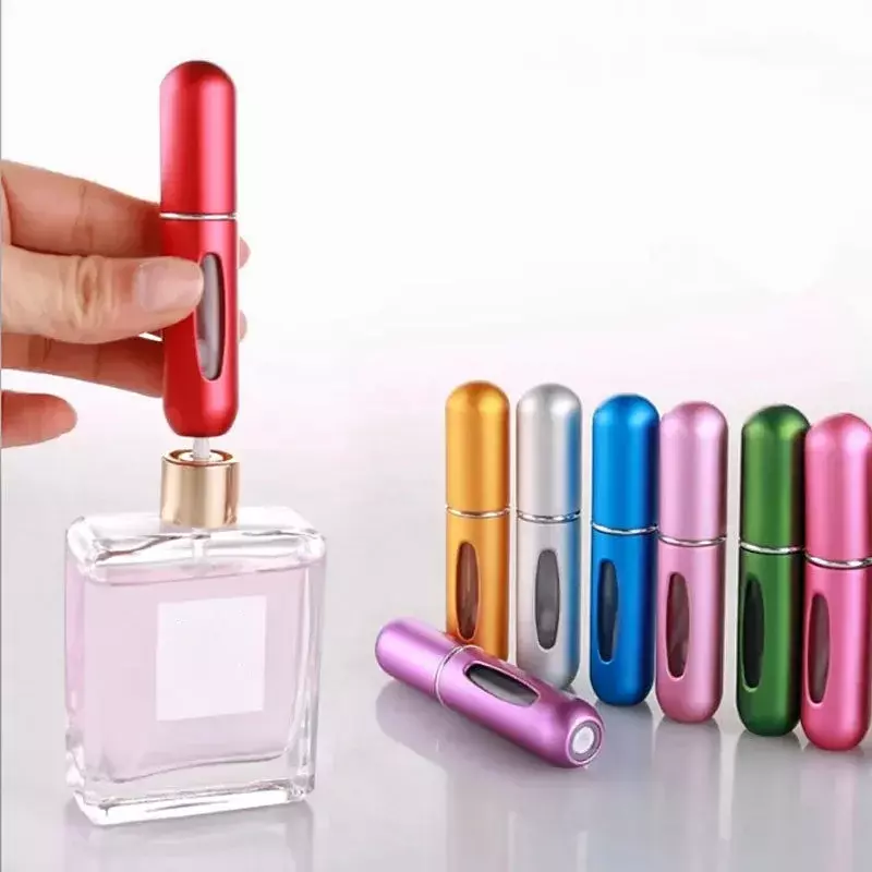 Botol Parfum Isi Ulang Mini Portabel 5Ml dengan Pompa Aroma Botol Isi Ulang Semprot Botol Kosmetik Kosong Alat Penyemprot untuk Perjalanan