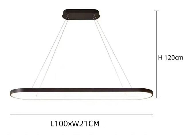 Nórdico minimalista LED Strip Light, sala de jantar lâmpada do teto, mesa de bar, palavra criativa, simplicidade moderna, Ins Design
