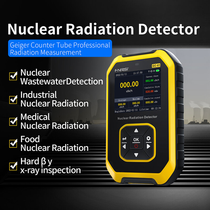 Detector de Radiação Nuclear, Contador Geiger, Dosímetro Pessoal, Testador de Radioatividade, Mármore, Raio X, Raio Beta