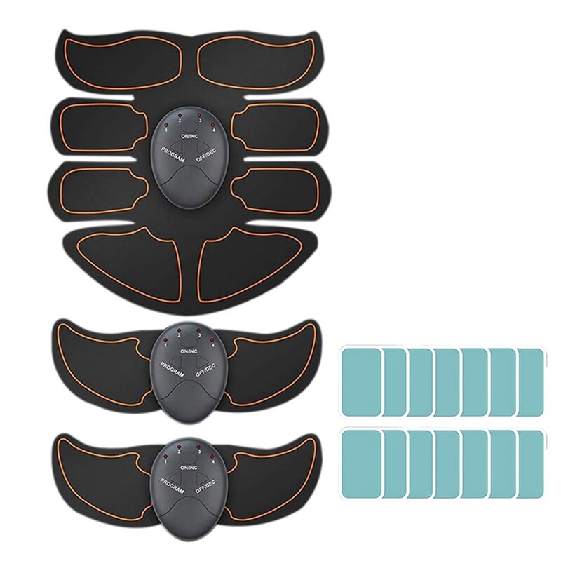 Ab Muscle Toner - Extra 20 Pcs Gel Pads, Abs Belt, Abdominal Toning Electronic Workout Portable Machine