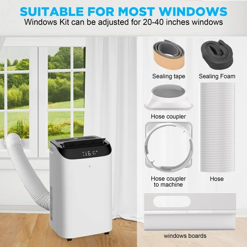 Tragbare Klimaanlagen mit Fernbedienung, 3-in-1-Kühlaggregat mit Lüfter und Luftent feuchter, kühlt den Raum auf bis zu m²