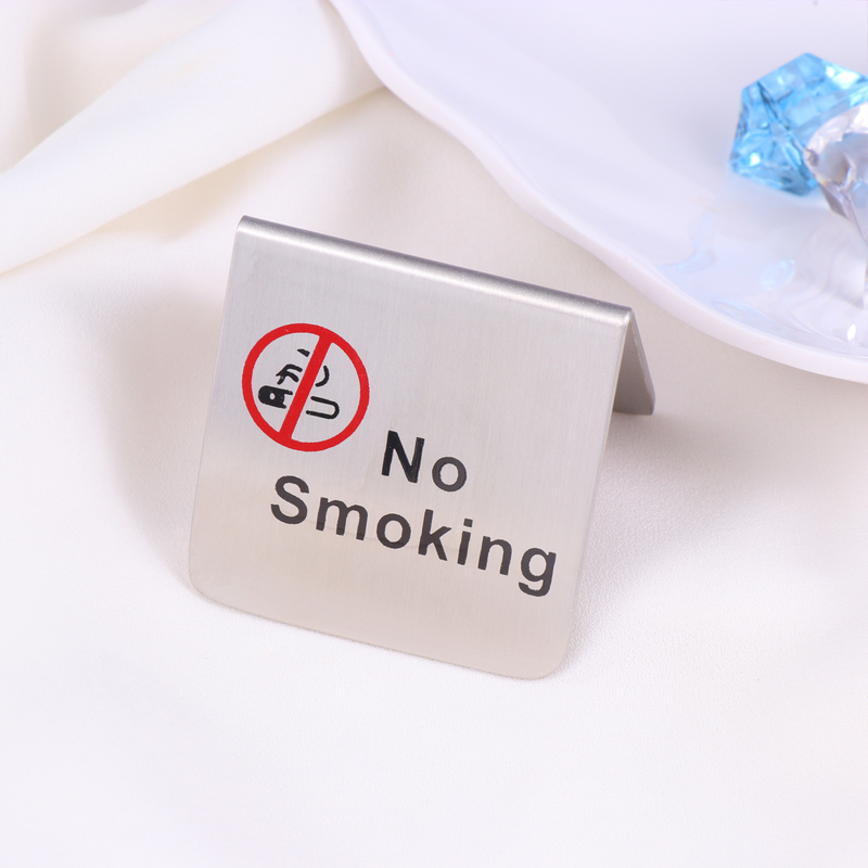 Namiot stacjonarny ze stali nierdzewnej bez stołu Dwustronny wolnostojący znak zakazu palenia dla hotelu biurowego (angielski/czarny okrąg)