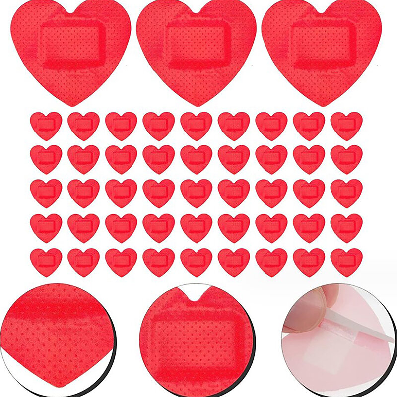 Almohadilla de vendaje hidrocoloide en forma de corazón, parches autoadhesivos para heridas, gasa de primeros auxilios