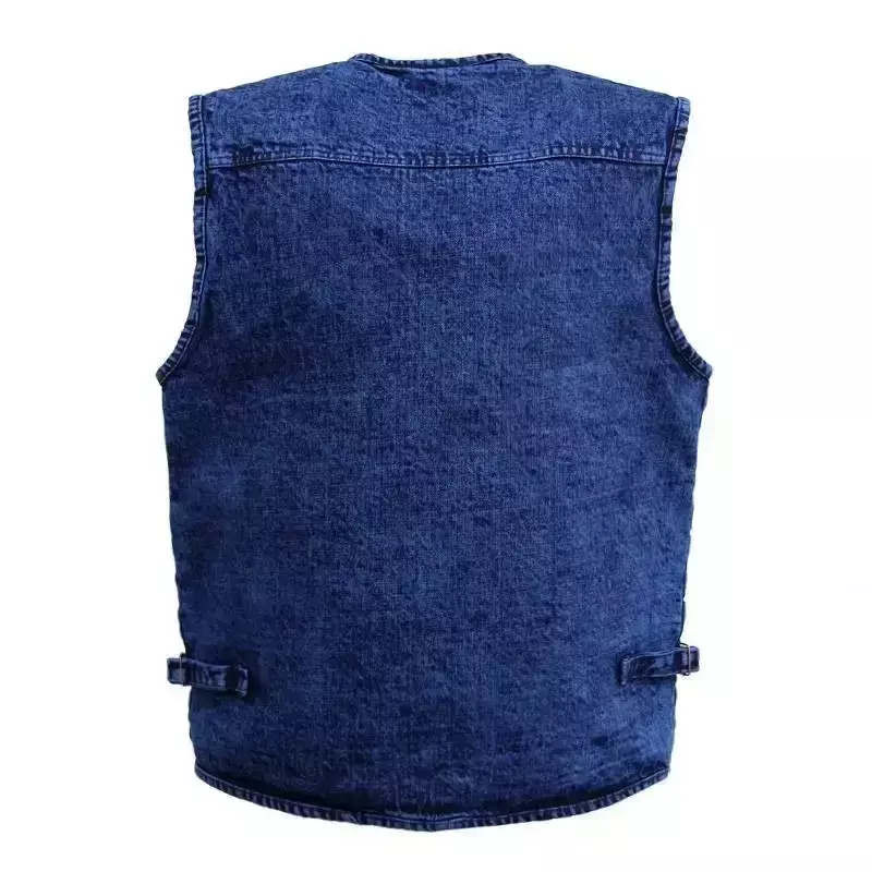 Male More Than Pure Cotton Pocket Increase in The Spring and Autumn Denim Vest