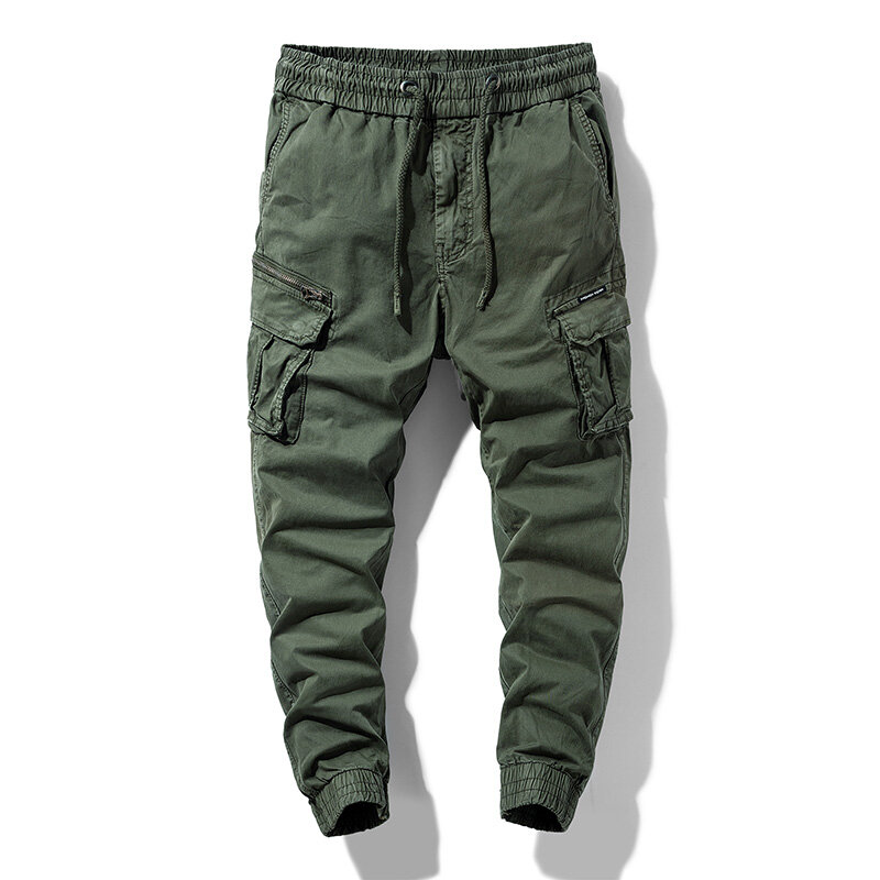 Pantalones Cargo de algodón para hombre, Bermudas tácticas con múltiples bolsillos, sólidos, a la moda, para exteriores, primavera y otoño, novedad de 2023