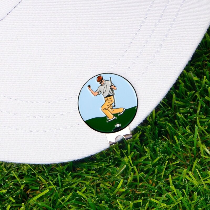 77HC علامة كرة الجولف مع مشبك قبعة مغناطيسي قياسي مشبك قبعة كرة جولف مضحك