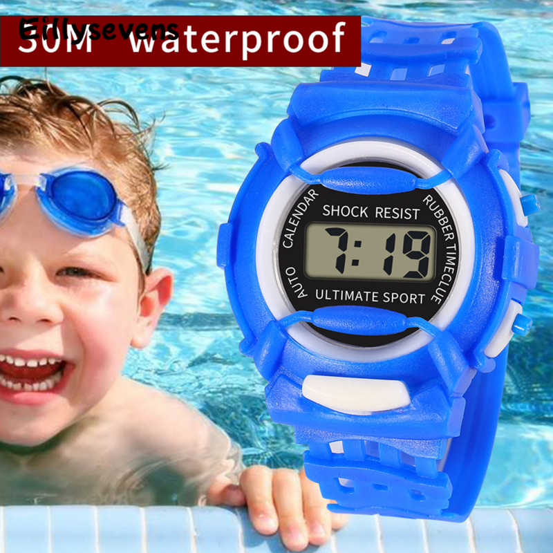 Relojes electrónicos Led para niños y niñas, relojes deportivos digitales, esfera redonda, correa de silicona, regalo