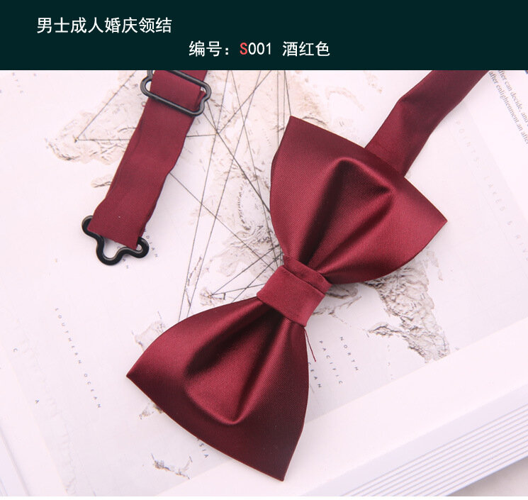 6*12cm hochwertige weiß rot einfarbige Polyester Fliege für Mann Frau formelle Anlässe Party lässig Hochzeit Krawatte