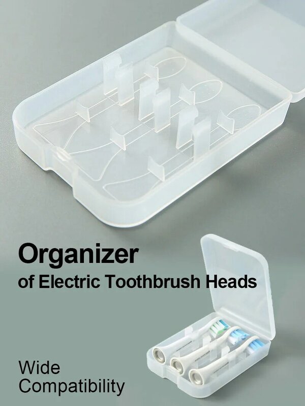 Tête de brosse à dents électrique, étui de voyage, boîte de rangement de buse de brosse à dents, housse anti-poussière pour la maison, 3 pièces