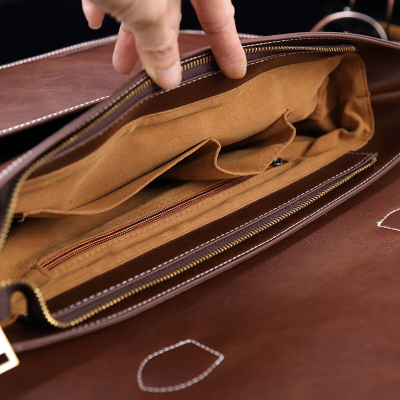GPR tas selempang kulit pria, tas bisnis Retro, tas koper modis 100%