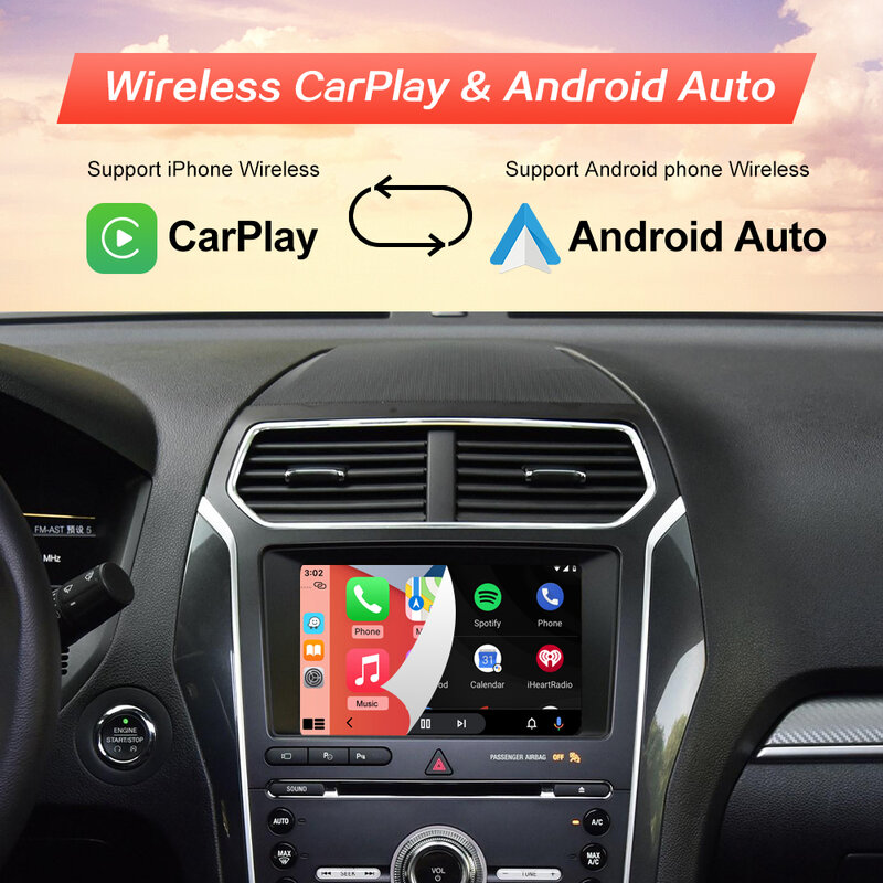 Wireless CarPlay per Ford Explorer Fusion Mondeo Sync 2 con Android Auto Interface Mirror Link AirPlay Car Play funzioni