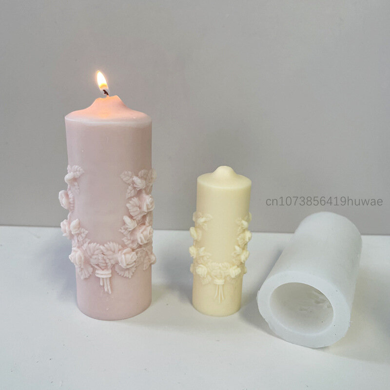 Buket bunga mawar cetakan silikon lilin beraroma DIY buatan tangan kerajinan lilin membuat plester sabun cetakan alat Dekorasi Rumah