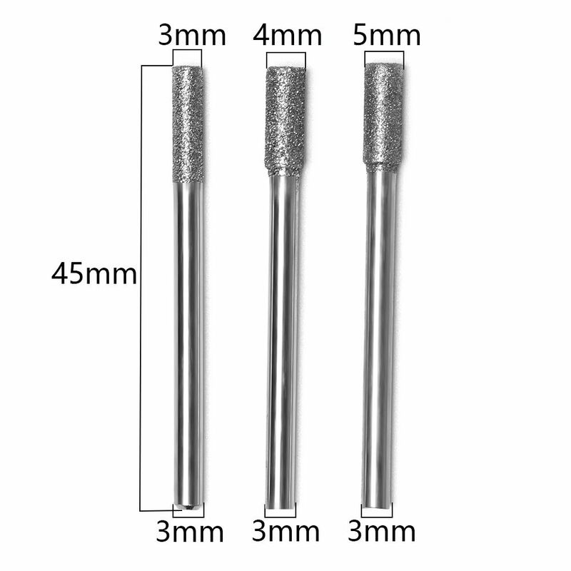 5Pcs 3/4/5mm Diamond Drill Chainsaw Sharpener Fits 1453 Craftsman Round File Micro-carving Needle Chainsaws Sharpening Tools