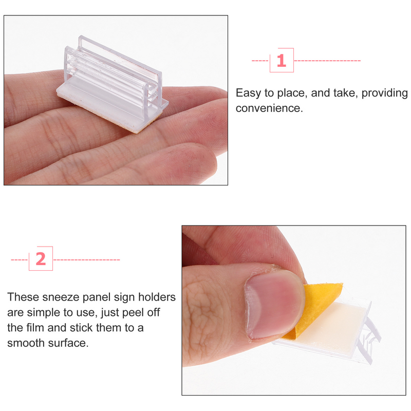 50 Pcs Self Adhesive Sign Holder Price Tag Place Card Sneeze Holders Name Pvc Tag for Food