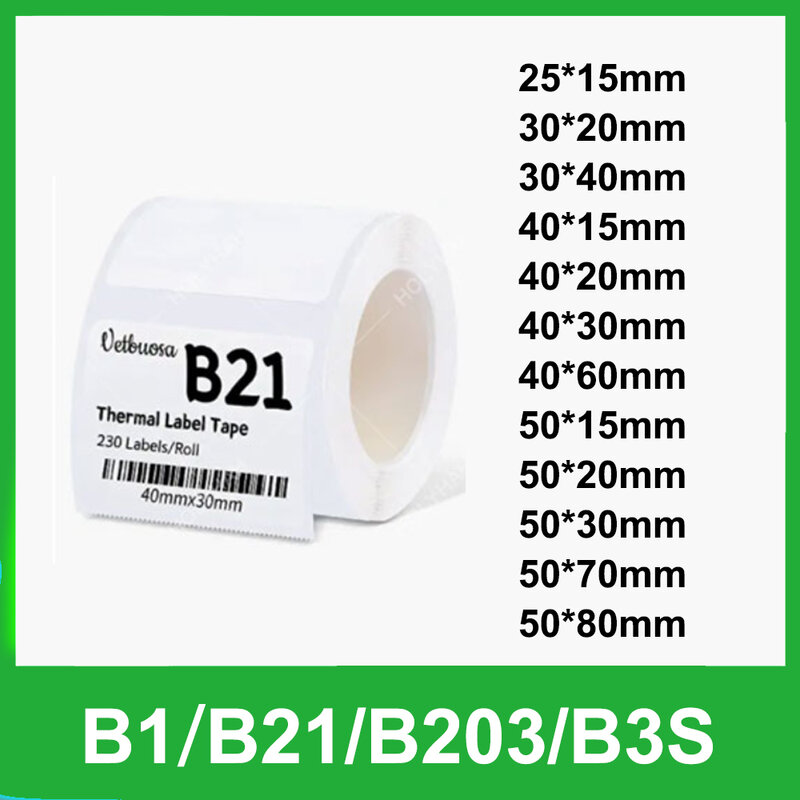 NIIMBOT B3S B21 B203 طباعة ورقة لاصقة ملصق الحرارية تسمية الملابس شنق العلامة الغذاء عينة السلع الباركود التسمية