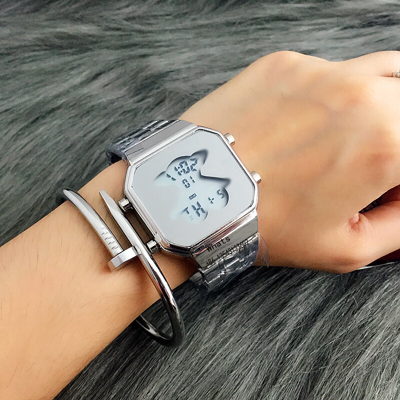 Relógio de quartzo minimalista elegante, estilo estudantil luxuoso, marca bem acolchoada, casual e elegante