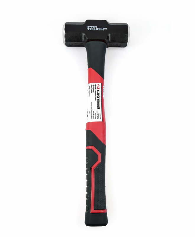 Hyper Tough 4 lb Sledge Hammer, Fiberglass Handle
