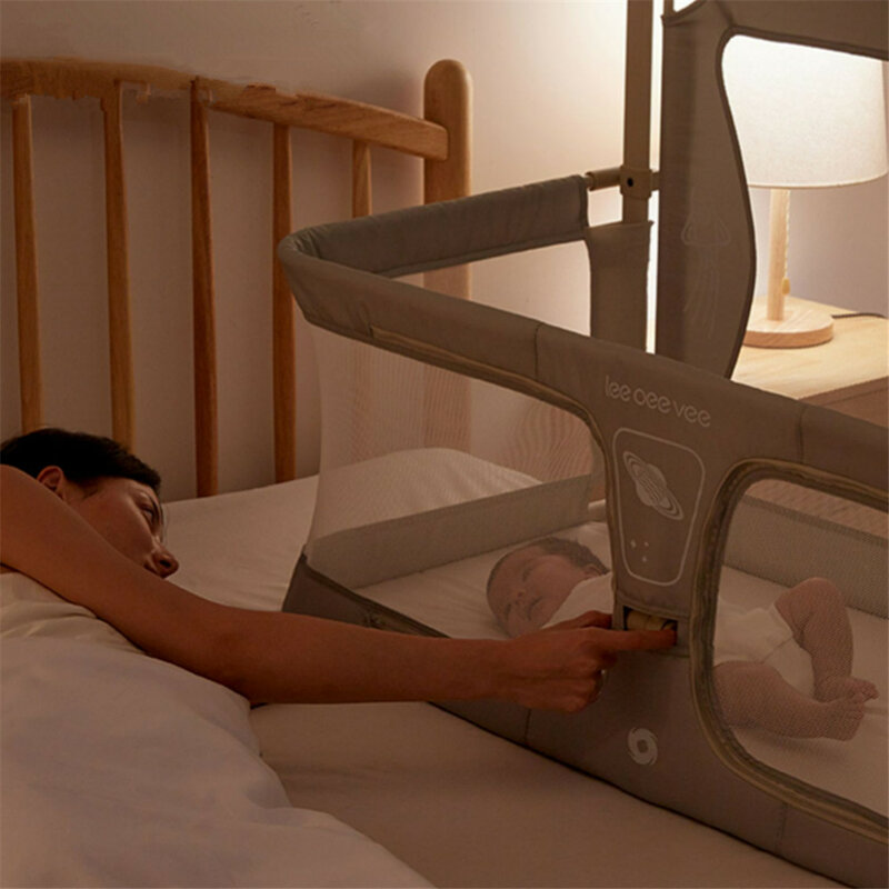 Prosty i lekki łóżeczko dla dziecka podwójnego zastosowania wygodny maluch łóżeczko dla dziecka w łóżku ochrona bezpieczeństwa łatwy w montażu łóżeczko nocne