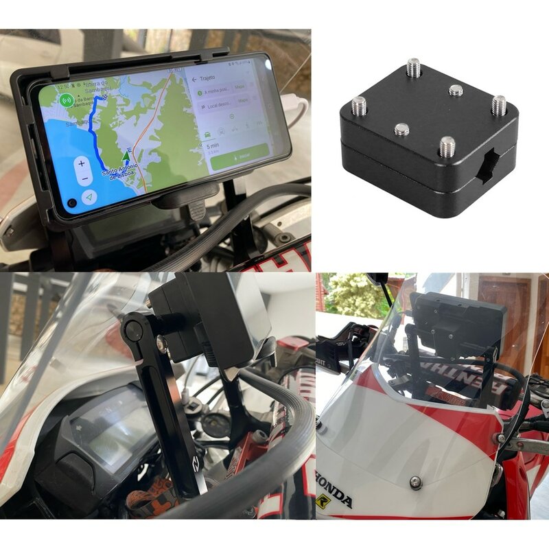 Suporte de navegação GPS de telefone de motocicleta de alumínio para BMW R1200GS R1250GS LC Adv F900R CRF1000L 2012-2017 12mm 16mm