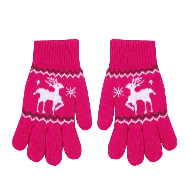 Soft & Comfortable Warm Gloves  Deer Gloves Fashionable Knitted Gloves Kids Cartoon Gloves 1 Pair for Autumn Winter