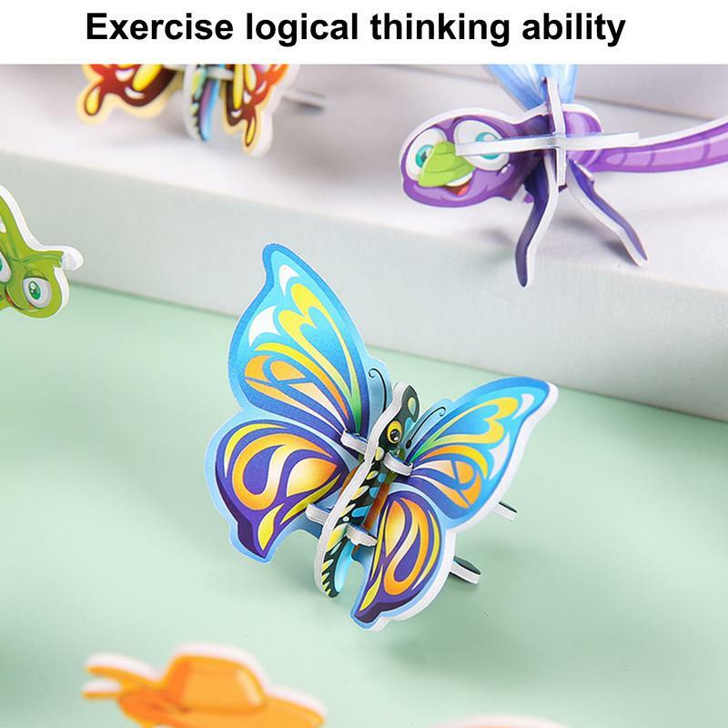 3D papier Puzzle ze zwierzętami 3D Puzzle zabawki łamigłówka Puzzle 3D Puzzle edukacyjne zabawki edukacyjne łodyga zabawka