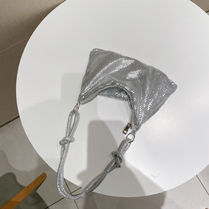 Классические блестящие алюминиевые сумки 2023, женская сумка-клатч вечерние чка, женская Свадебная вечерняя сумка с тележкой