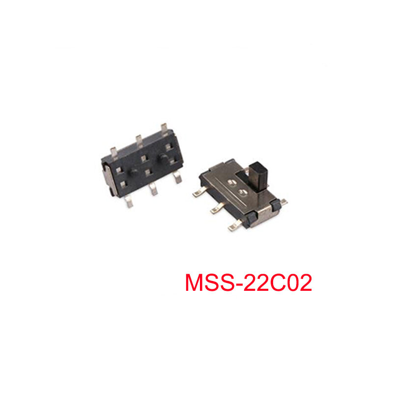 10PCS Doppel-Reihe Rutsche Schalter und Kippschalter Einzel Micro-power Direkt eingefügt Horizontale Schiebe Zweiten getriebe Dritte/Zweite