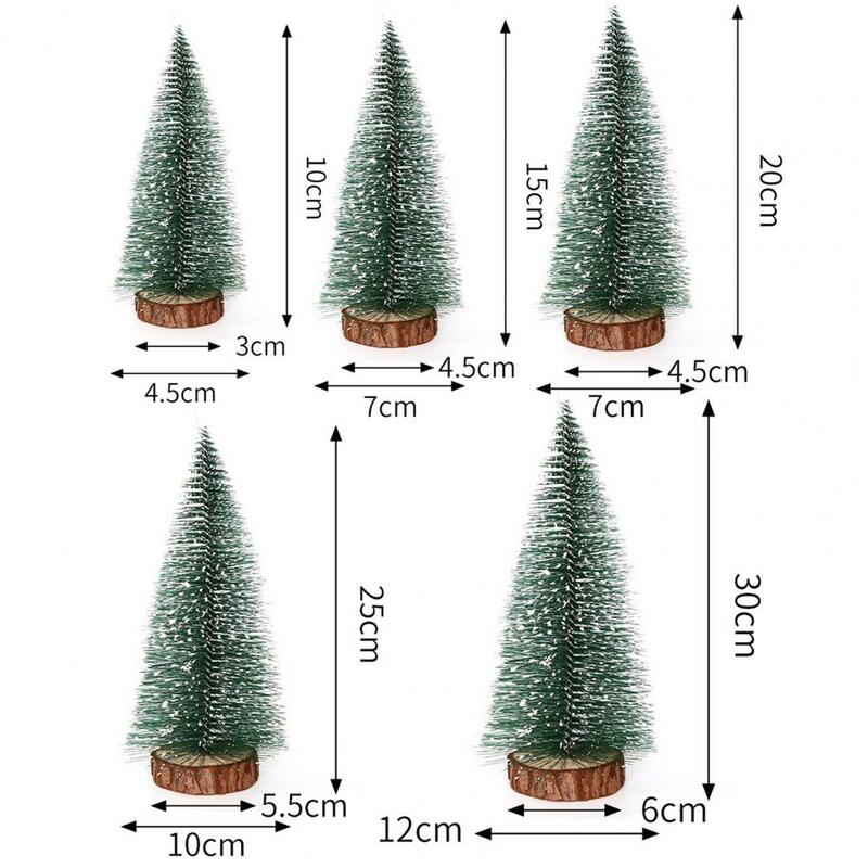 Artificial Mini Christmas Tree Christmas Decorations White Cedar Needle Tree Wooden Base 5 Styles Noel Xmas New Year Decoration