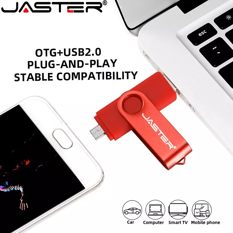 Chiavetta USB 3 in 1 OTG Pen drive ad alta velocità 64GB 32GB TYPE-C adattatore regalo 16GB 8GB Micro USB stick Logo di archiviazione esterno rosso