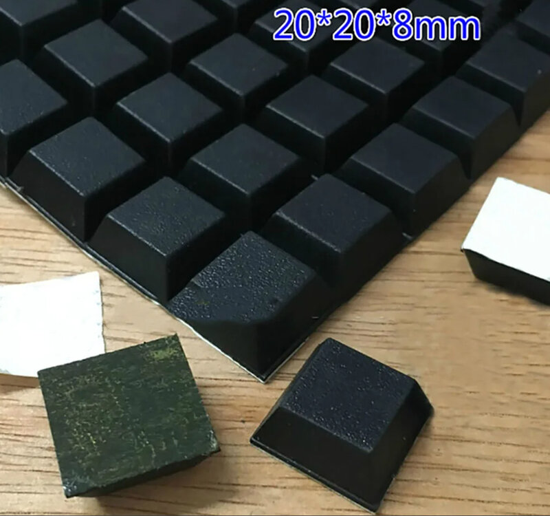 10Pcs 20*20*8mm Feet Pad Black Square Rubber Self-adhesive Anti-Slip Pads Seal Gasket Furniture Computer