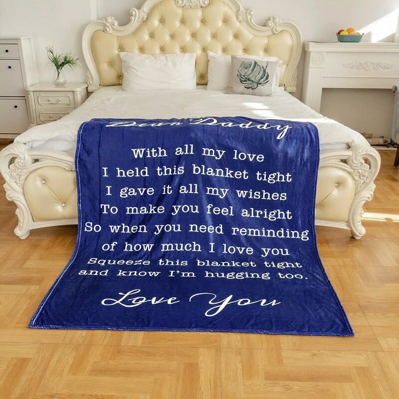 Father's Day birthday and Christmas gift, personalized blanket, I love you, my dad. Super soft flannel blanket,soft bedding,sofa