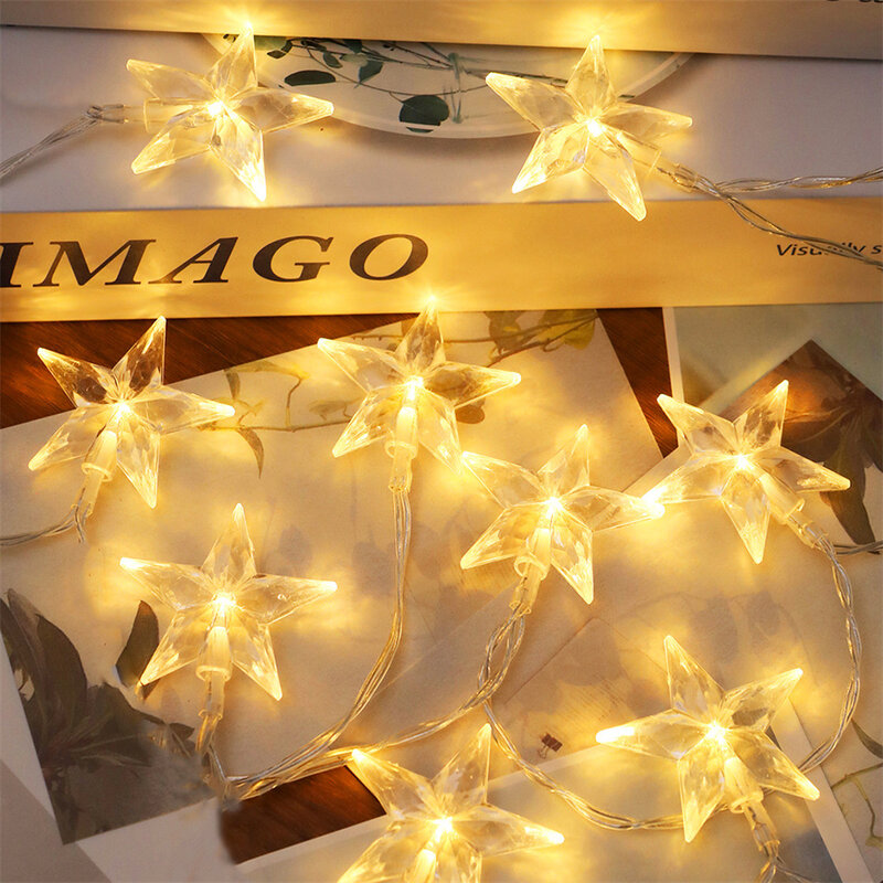 Lampy pentagramowe zasilany z baterii rekwizyty fotograficzne oświetlenie LED na imprezy dostarcza łańcuch świetlny na podwórka do sypialni