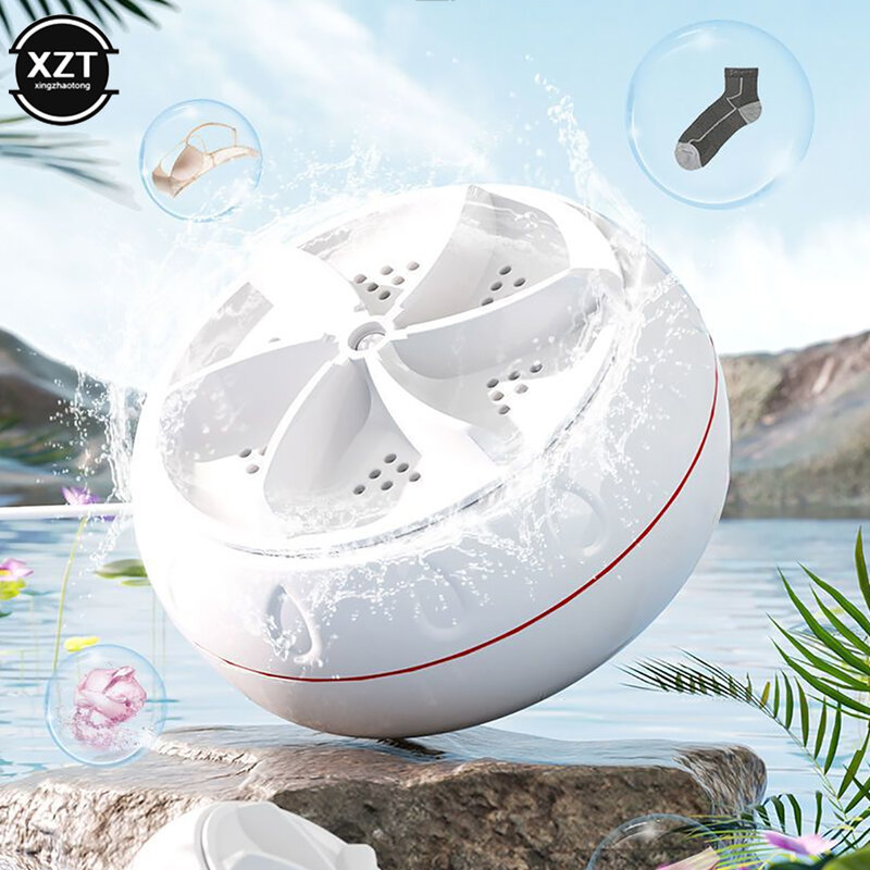 Intelligent Timing Ultrasonic Turbo Washing Machine Laundry Portable Travel Washer Air Bubble And Rotating Mini Washing Machine