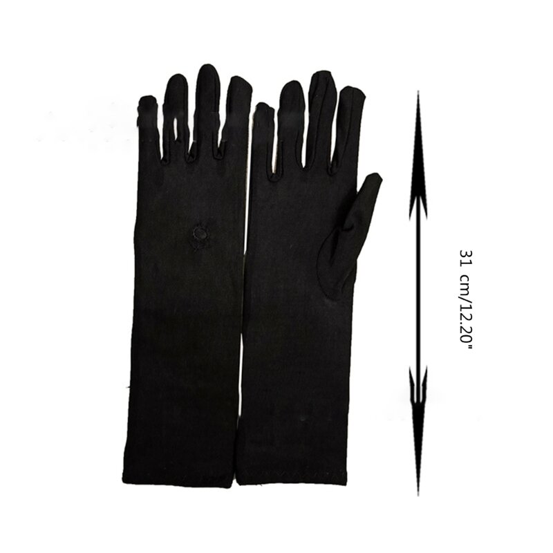 Muslims Arab Black Gloves for Women Sunproof Arm Cover Embroidery Long Arm Sleeves Full Finger Arabian Hijab Hand Gloves