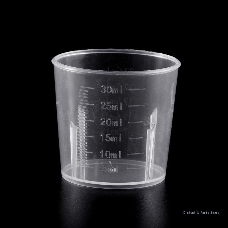 M17F 10PCS  Pack 30ml Vasos de mezcla de plástico reutilizables para medir pintura Resina epoxi
