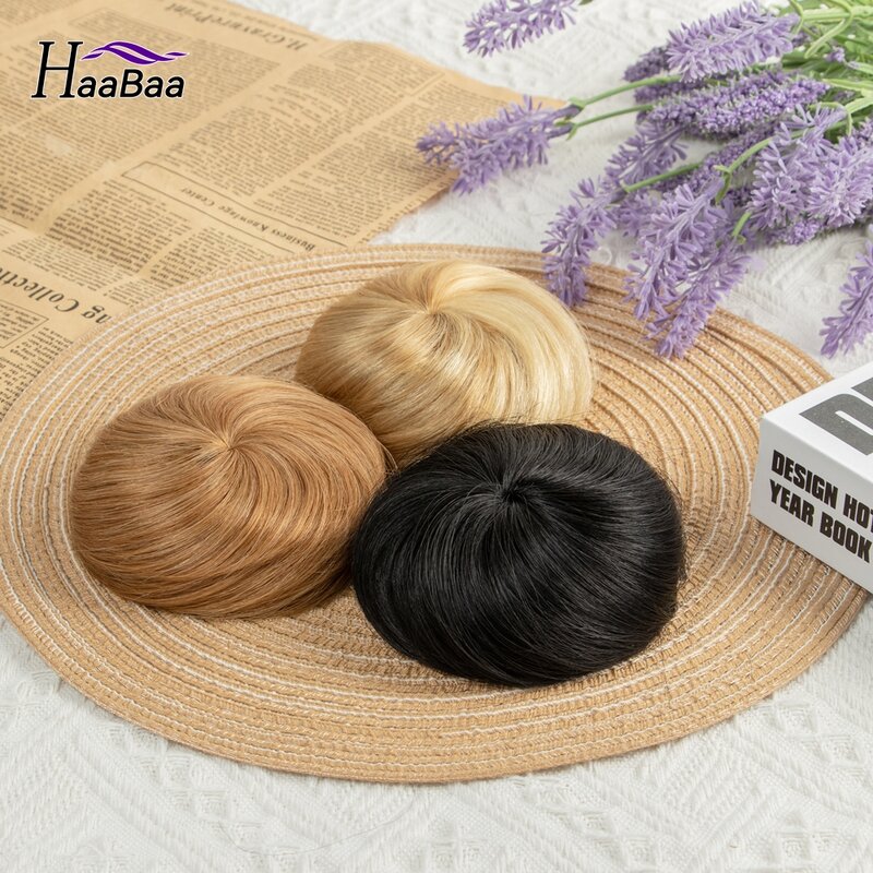 Drawstring Messy Human Hair Buns Extensions Donut Updo Clip In Hairpiece Ponytail Extenstions Scrunchies Hair Piece For Women