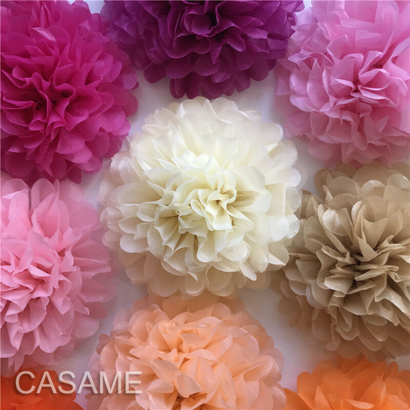10 Pcs 8 Inch Tissue Paper Pompoms Baby Shower Birthday Party Flower Garland Wedding Decoration DIY Paper Flowers Ball