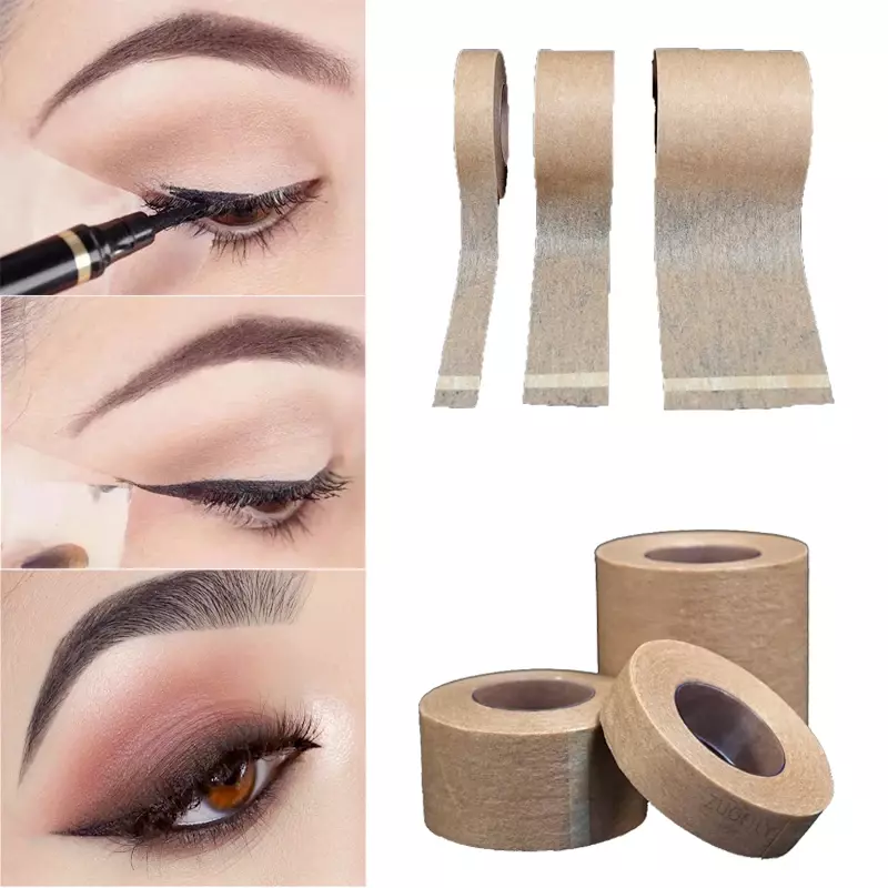 Rouleau de ruban adhésif pour eyeliner et extension de cils, outil de maquillage pour les yeux, 9m, 1 pièce