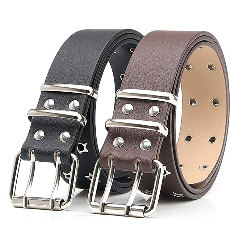 Star Dual Exhaust Eyelet Belt Ladies Fashion Female Simple Tide Trouser Belt Hundred With Jeans Belt Decorative Accessories