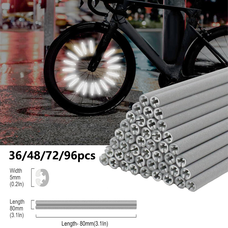36/48/72/96 pezzi riflettori a raggi da 8cm Set da bicicletta impermeabile facile da montare, riflettori di guida sicura di notte