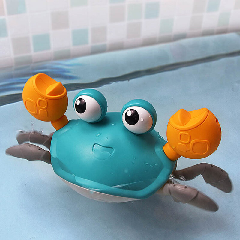 Hot Sale Mainan Mandi Lucu Kartun Kepiting Besar Jam Bayi Air Mainan Klasik Pantai Mainan untuk Bayi Drag Klasik mainan Anak Anak