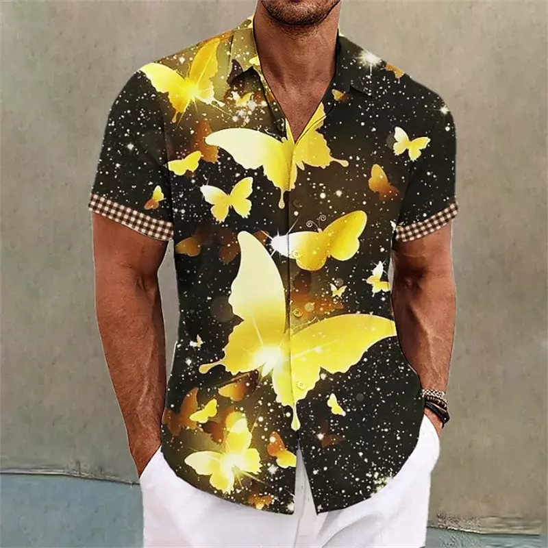 2023 High Quality Fashionable Men's Short Sleeves Comfortable Breathable Shirts Casual Designer Printed Lapel Tops for Men