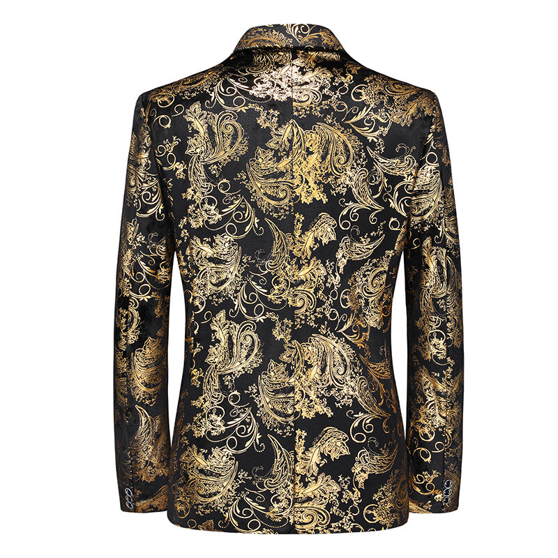 2024 Fashion New Men's Casual Boutique Business Bronzing Design Evening Dress Suit / Male Slim Fit Blazers Jacket Coat