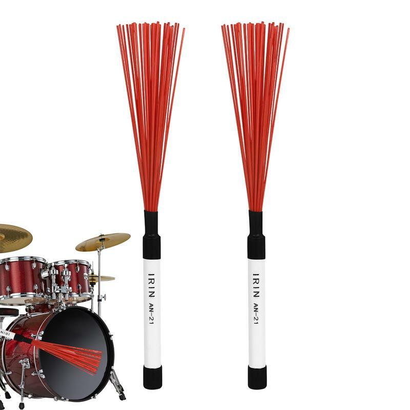 Jazz Drum Brushes 2pcs Drum Set Brushes Drum Stick Brush Set Durable Adjustable Drum Brushes Beginners Percussion Instruments